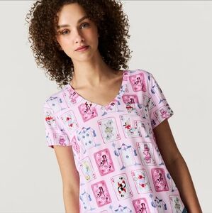 Posh Peanut Disney Alice and the Queen Women's V- Neck Tee Large BNIB